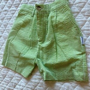 Green Checkered Seersucker Shorts